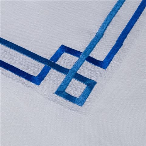 Serenk Greek Key Linen Tablecloth Blue 155x250cm - Peter's of Kensington