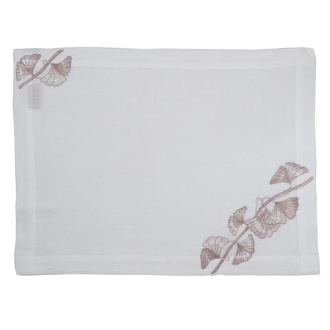 Serenk - Gingko Linen White Placemat Beige 38x50cm