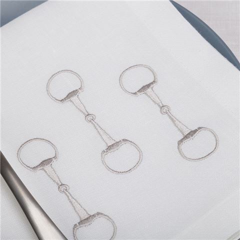 Serenk - Stirrup Linen Napkin Silver 40x40cm