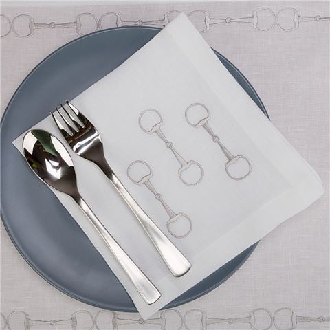 Serenk - Stirrup Linen Napkin Silver 40x40cm