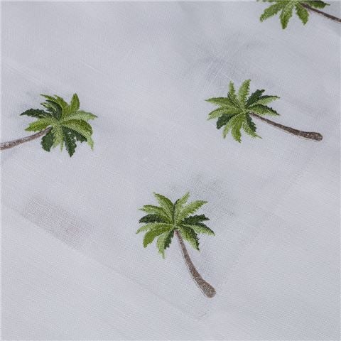 Serenk Palm Tree Linen Tablecloth White 155x250cm - Peter's of Kensington