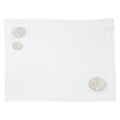 Serenk - Sea Urchin White Linen Placemat Gold 38x50cm