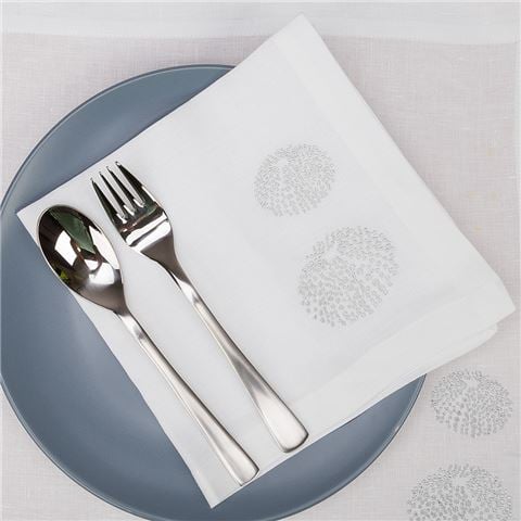 Serenk Sea Urchin Linen Napkin Silver 40x40cm - Peter's of Kensington