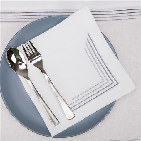 Serenk - Picots Linen Napkin Silver 40x40cm
