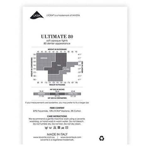 Levante - Ultimate 80 Soft Opaque Tights Nero Extra Tall