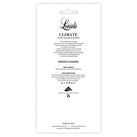 Levante - Climate Matte Opaque Anklets w/Airskin Technology Nero One Size