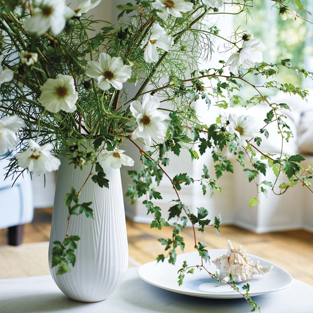 Wedgwood Folia Tall Vase White Peter's of Kensington