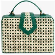Mehry Mu - Fey Box Leather & Rattan Bag Emerald Green