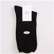 Levante - 100% Textured Cotton Socks One Size Fit My Black