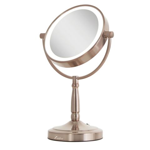 Zadro Lighted Vanity Mirror 1x 10x, 10x Magnifying Makeup Mirror Gold