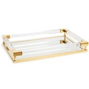 Jonathan Adler - Jacques Tray Acrylic & Brass Small Clear