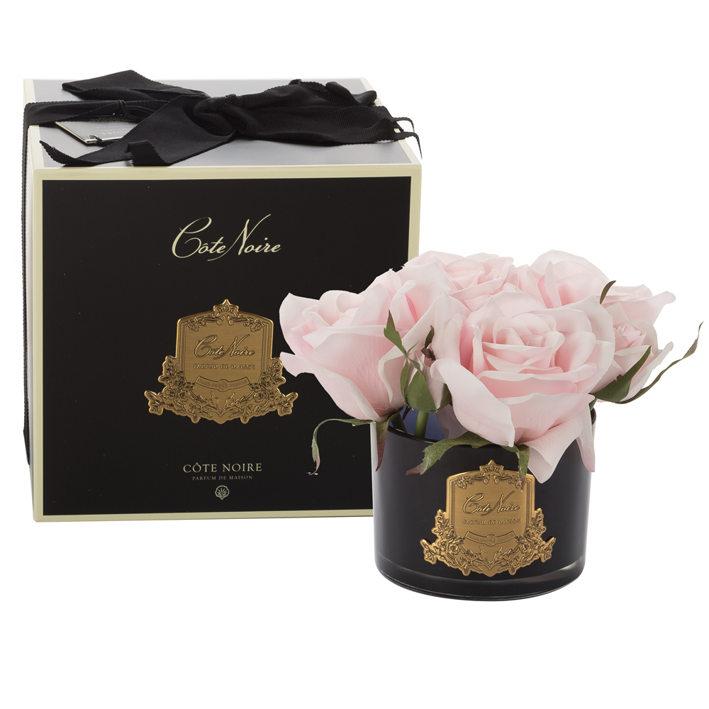 Cote Noire - Five French Pink Roses Glass Jar