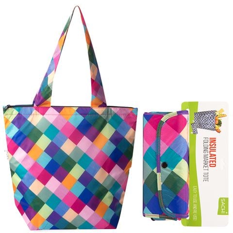 Sachi - Insulated Folding Market Tote Bag Harlequin