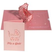Colorpop - New Baby Pram Greeting Card Pink