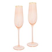 Cristina Re - Crystal Champagne Flutes Rose Set 2pce