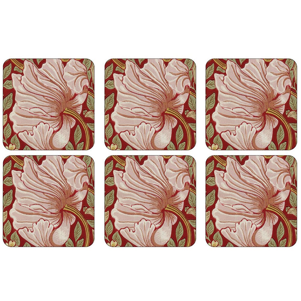 Pimpernel William Morris Coaster Set Red Thyme 6pce Peter s of