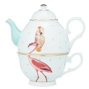 Yvonne Ellen - Tea For One Teapot Parrot & Flamingo