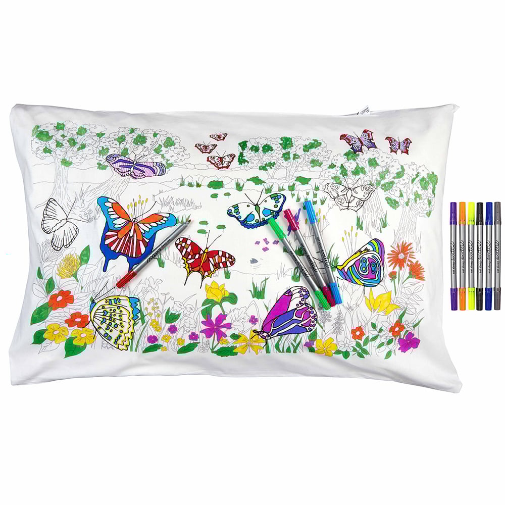 Eat Sleep Doodle Butterfly Pillowcase Peter's of Kensington