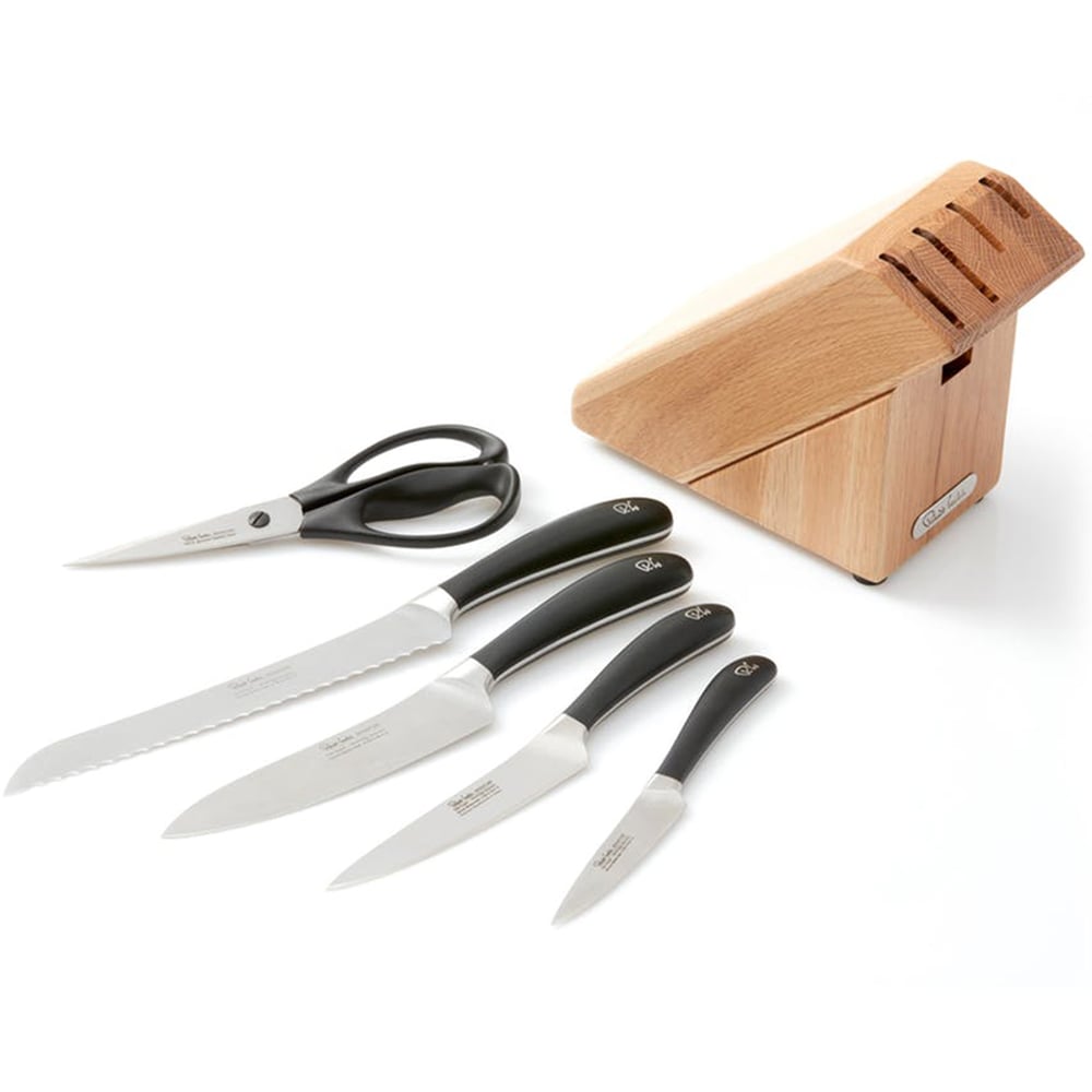 Robert Welch Oak Knife Block Set 6pce Peter's of Kensington
