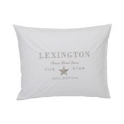 Lexington - 5 Star Percale Logo Pillowcase White/Bge 50x75cm