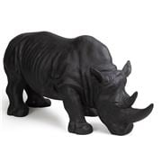 Luxe By Peter's - Rhinoceros In Black Resin 32cm
