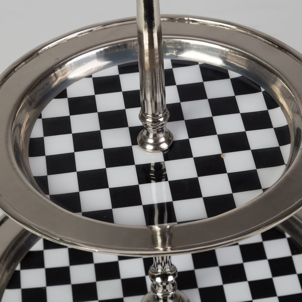 Luxe By Peter's Two Tier Cake Stand Checkerboard Peter's of Kensington