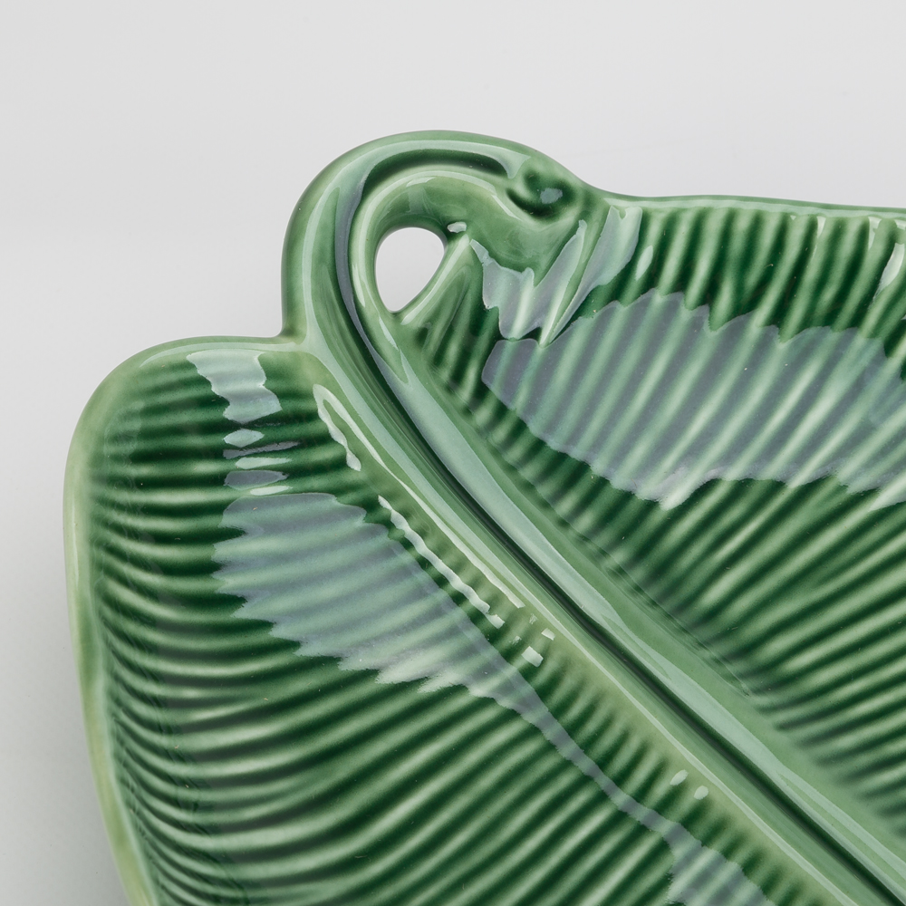 Bordallo Pinheiro Green Banana Leaf Serving Platter 50cm Peter's of