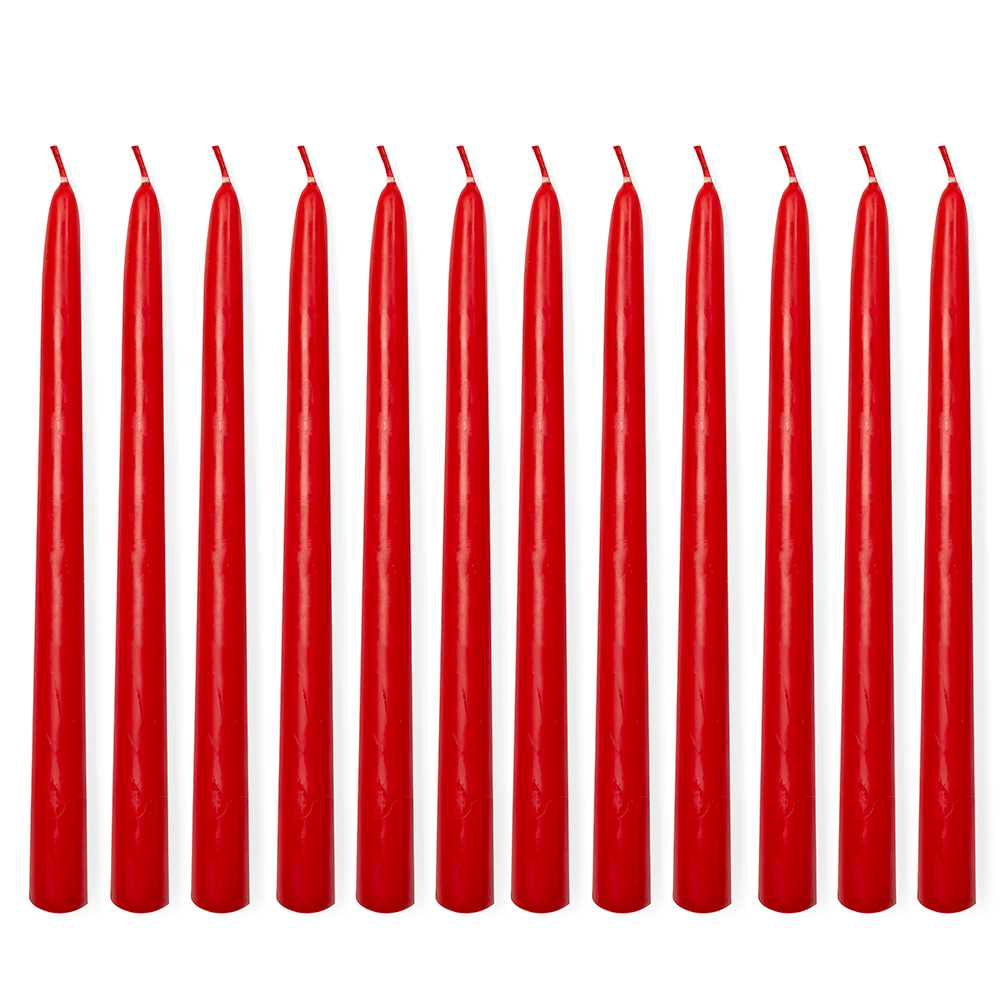 Candlelight Co Taper Red Candles Set 12pce 24cm Peter's of Kensington