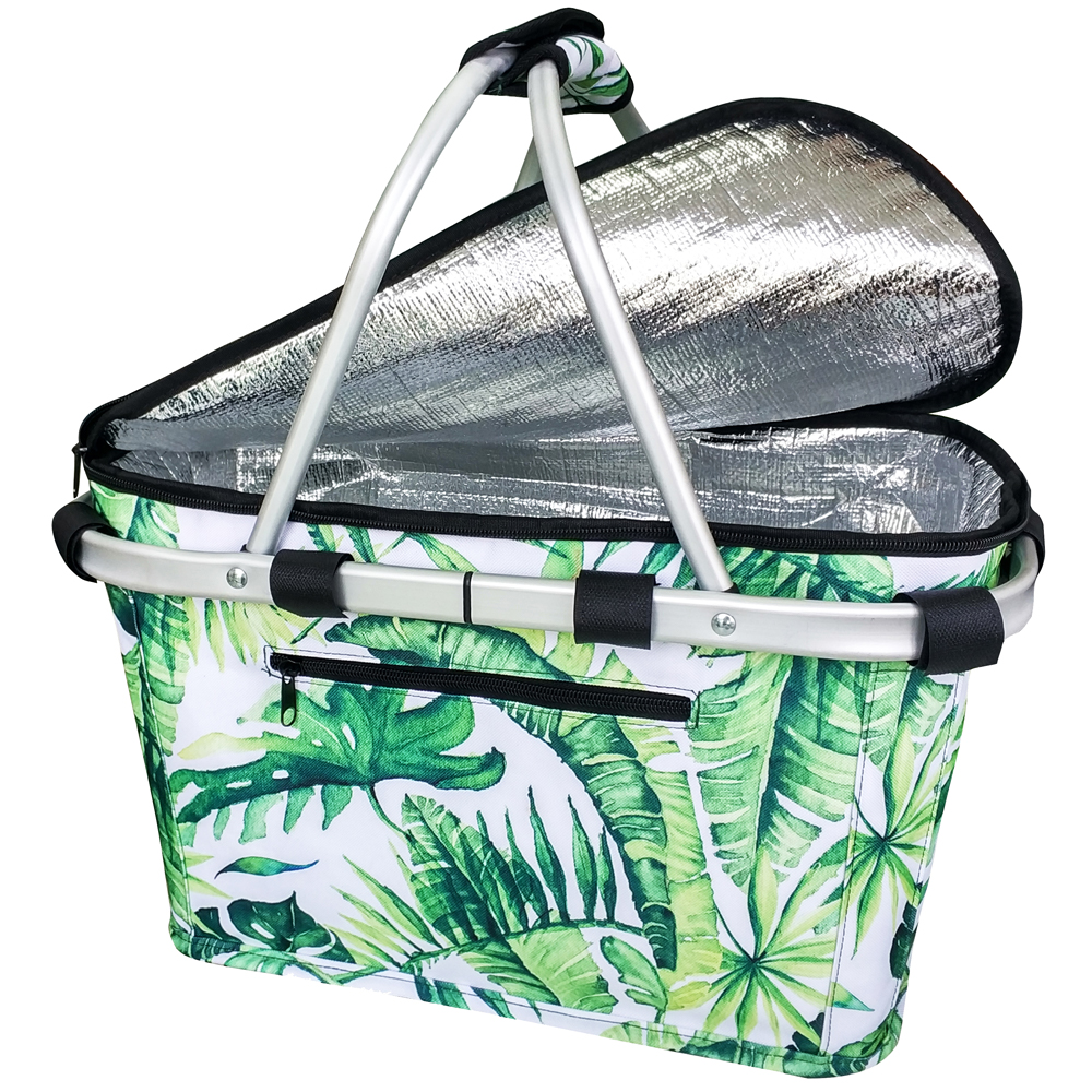 Sachi Insulated Carry Basket Jungle Leaf Peter's of Kensington