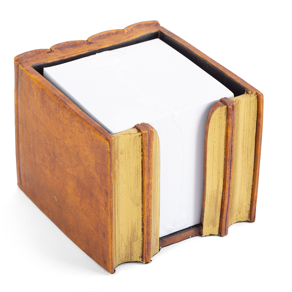 The Original Book Works Note Block Holder Tan Peter's of Kensington