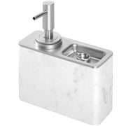 Interdesign - Marble Soap Pump with Ring Tray White