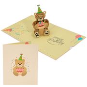 Colorpop - Teddy Bear With Birthday Cake Card Large