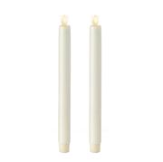 Liown - Moving Flame Tapered Candle Ivory 26cm Set 2pce