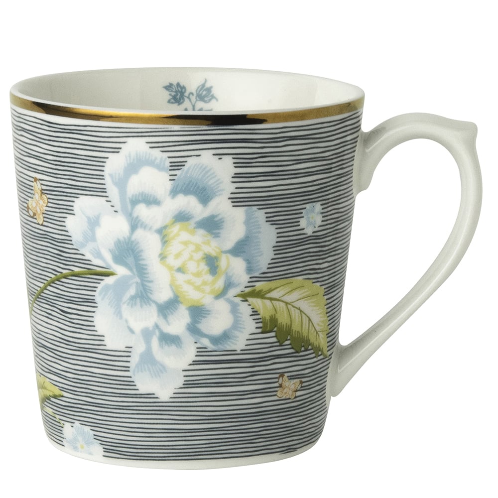 New Laura Ashley Midnight Pinstripe Mug 320ml 