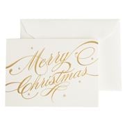 Crane & Co - Engraved Merry Christmas Ribbon Gift Cards 8pce