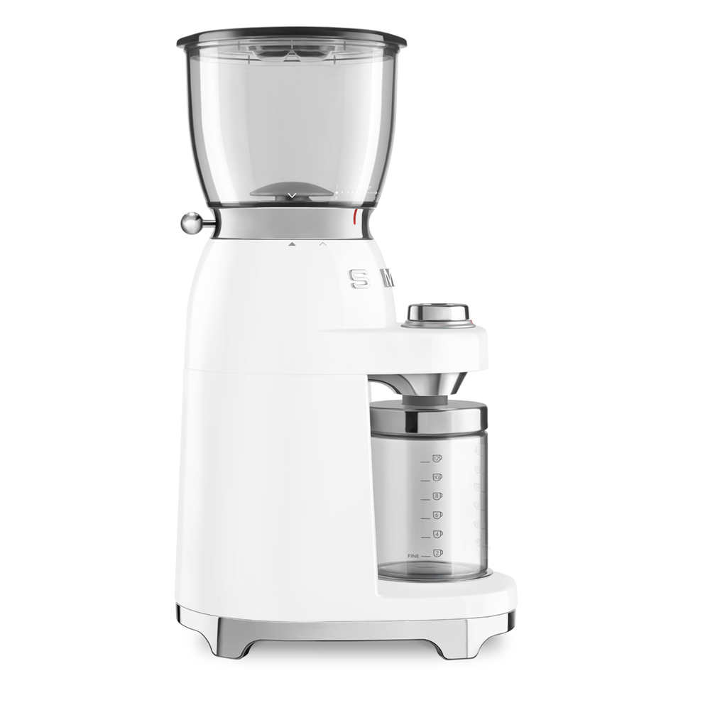 Smeg 50's Retro Coffee Grinder CGF01WHAU White Peter's of Kensington