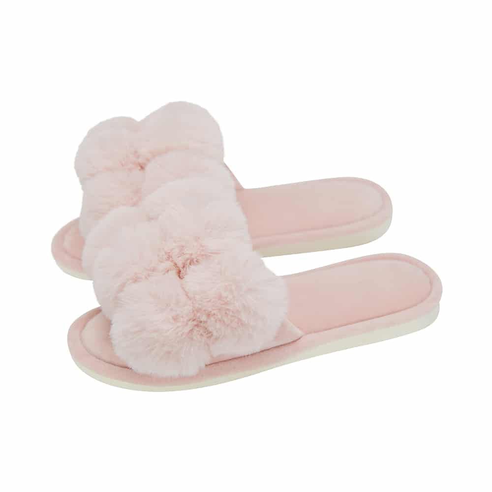 A.Trends - Cosy Luxe Pom Pom Medium/Large Slippers Pink | Peter's of ...