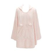A.Trends - Cosy Luxe Hooded Poncho Robe Waffle Pink