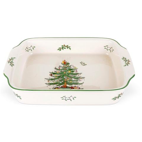 Spode - Christmas Tree Rectangular Handled Dish