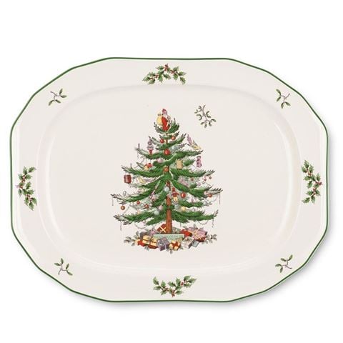 Spode - Christmas Tree Scuplted Oval Platter