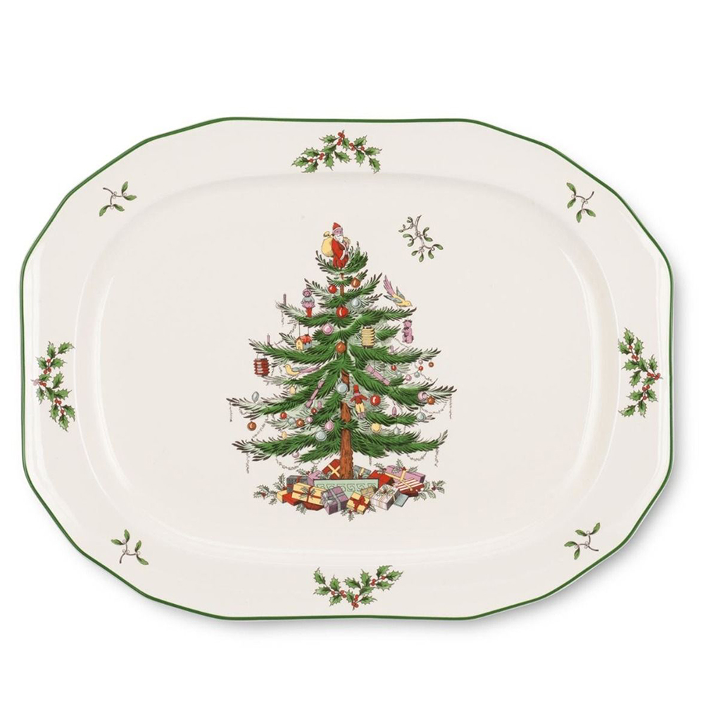 Spode - Christmas Tree Scuplted Oval Platter | Peter's of Kensington