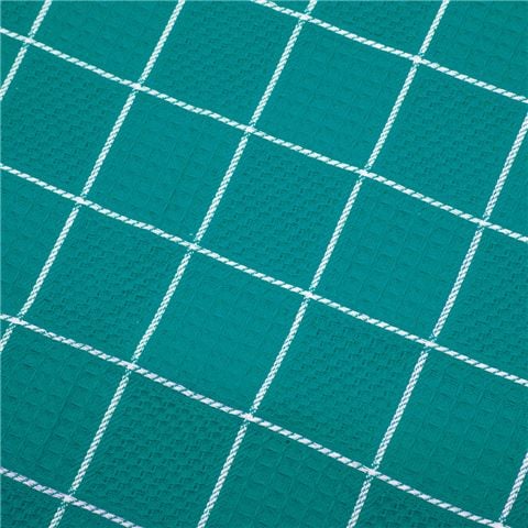 Rans - Cambridge Waffle Tea Towel Teal & White Set 2pce