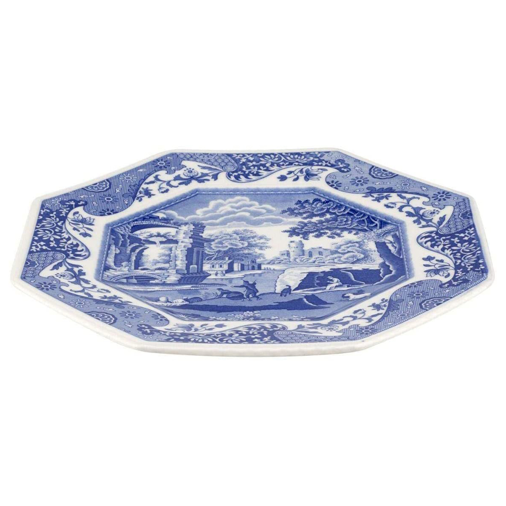 Spode Blue Italian Octagonal Plate 24cm Set 4pce Peter's of Kensington