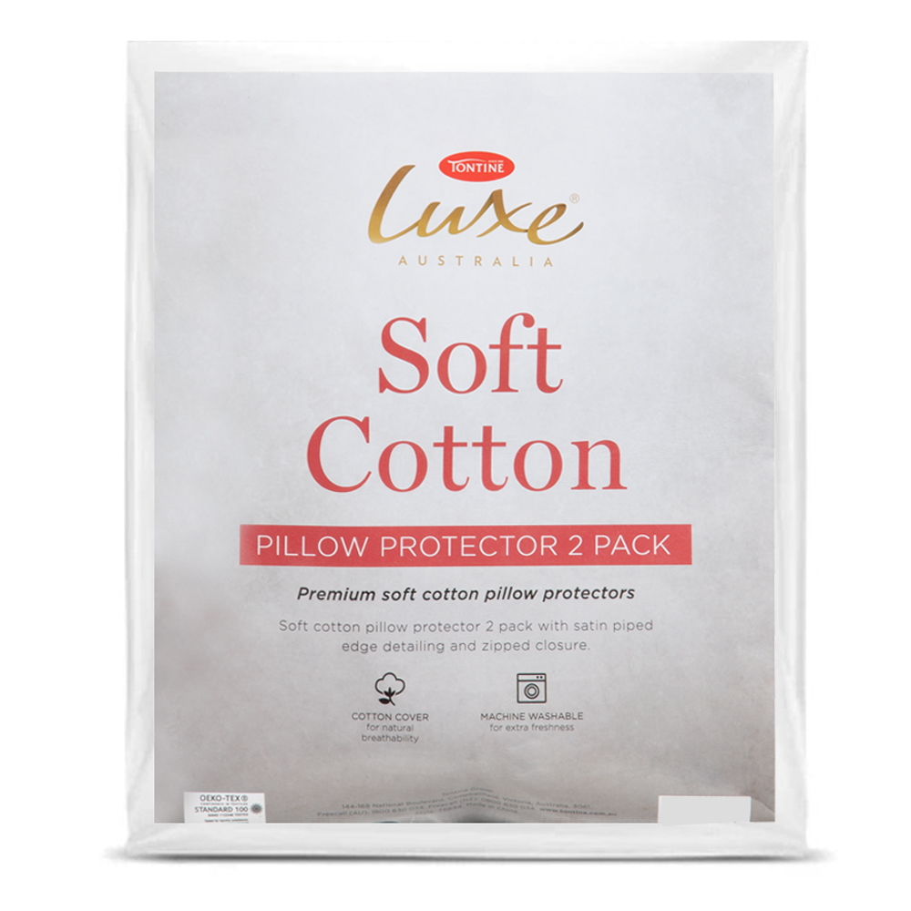 Tontine Luxe Soft Cotton Pillow Protector - 2 Pack