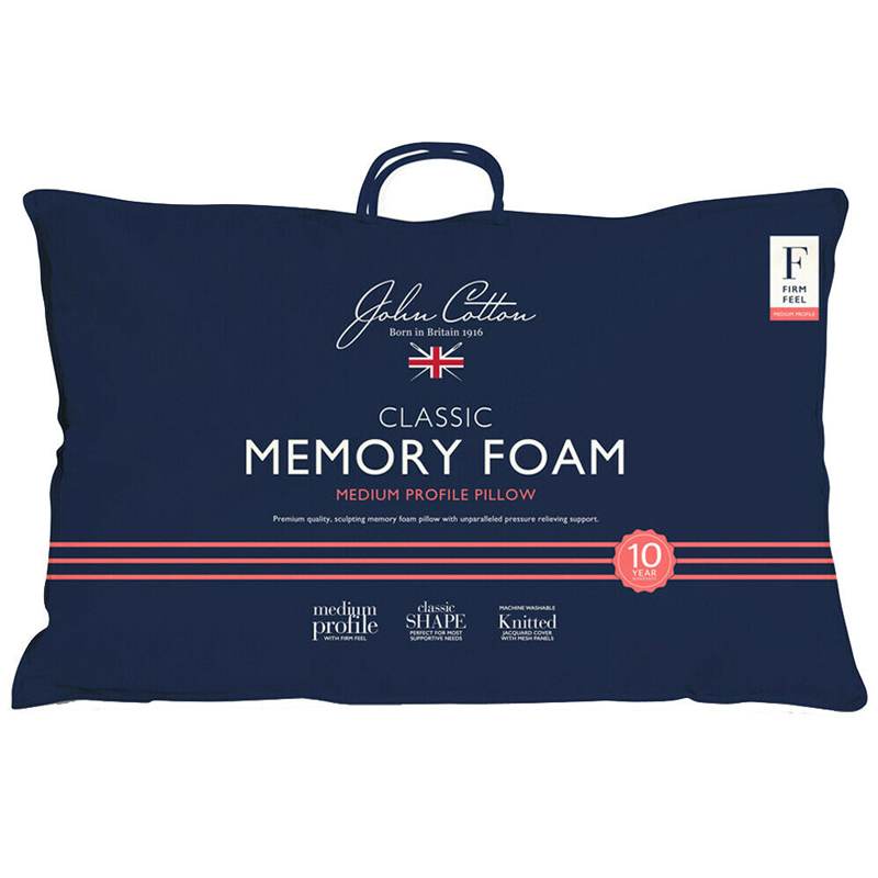 John Cotton Classic Memory Foam Med. Profile & Firm Pillow Peter's