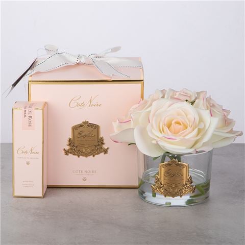 Cote Noire - Ltd. Ed Five P/Blush Rose in Vase w/ Gold Crest