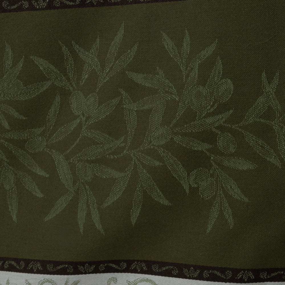 L'Ensoleillade Jacquard Olive Green Tablecloth 160x160cm Peter's of