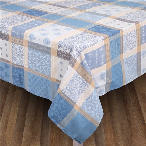 L'Ensoleillade Valescure Blue & Beige Tablecloth 220x180cm - Peter's of Kensington