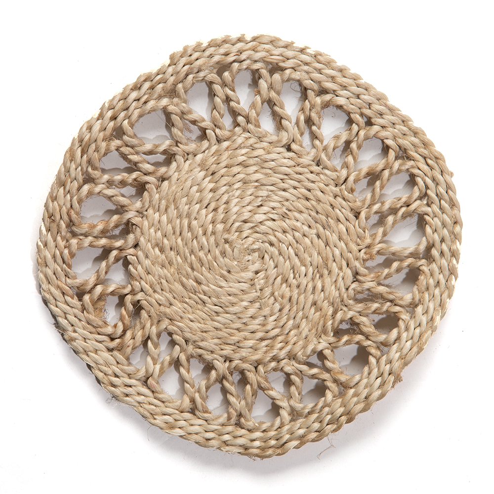 Carnival Retro Jute Coaster Natural Set 6pce Peter's of Kensington