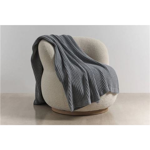 Bemboka - Wide Rib Angora & Merino Wool Throw Pale Grey